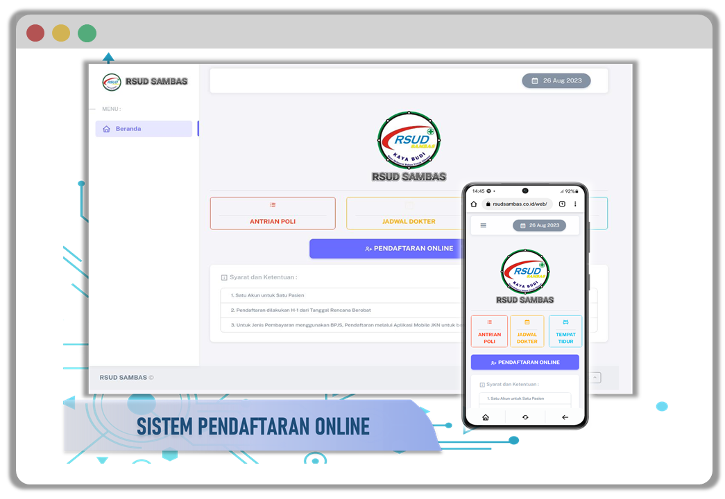 Website Pendaftaran Online Rawat Jalan RSUD Sambas (Tersedia di PlayStore)